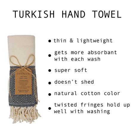 Deerlux 100% Cotton Turkish Hand Towels, 18 x 40 Diamond Peshtemal Kitchen and Bath Towels, Lime Green, PK 2 QI004005.GN.2